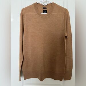 GAP Merino Wool Camel Tan Crewneck Sweater Large Tall